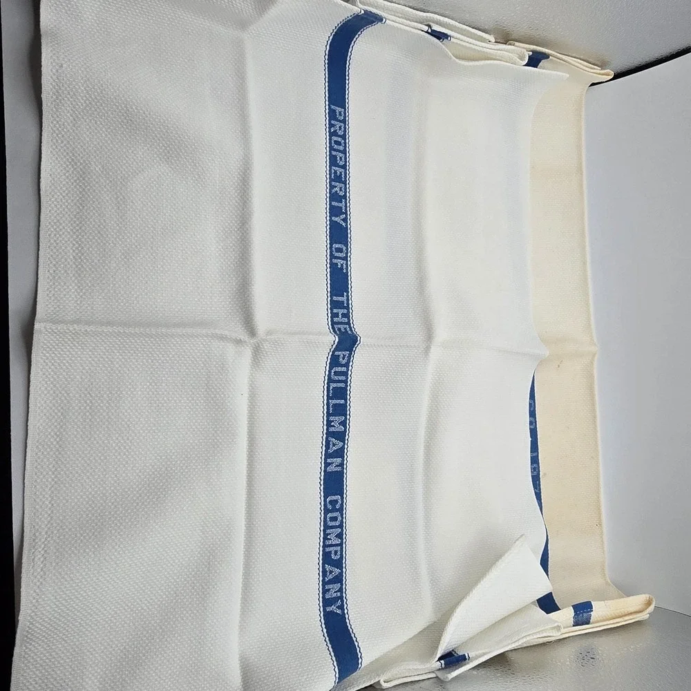 Atsfry Pullman Co. Vintage Hand Dish Tea Towel Railroad Train Dining Car Linens